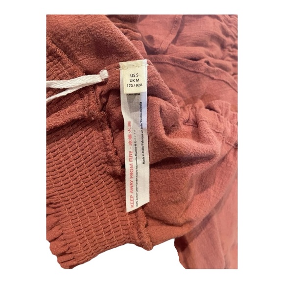 Free People Go For Drama Set One Shoulder Ruffle Tiered Cotton Womens Small New - Picture 6 of 6